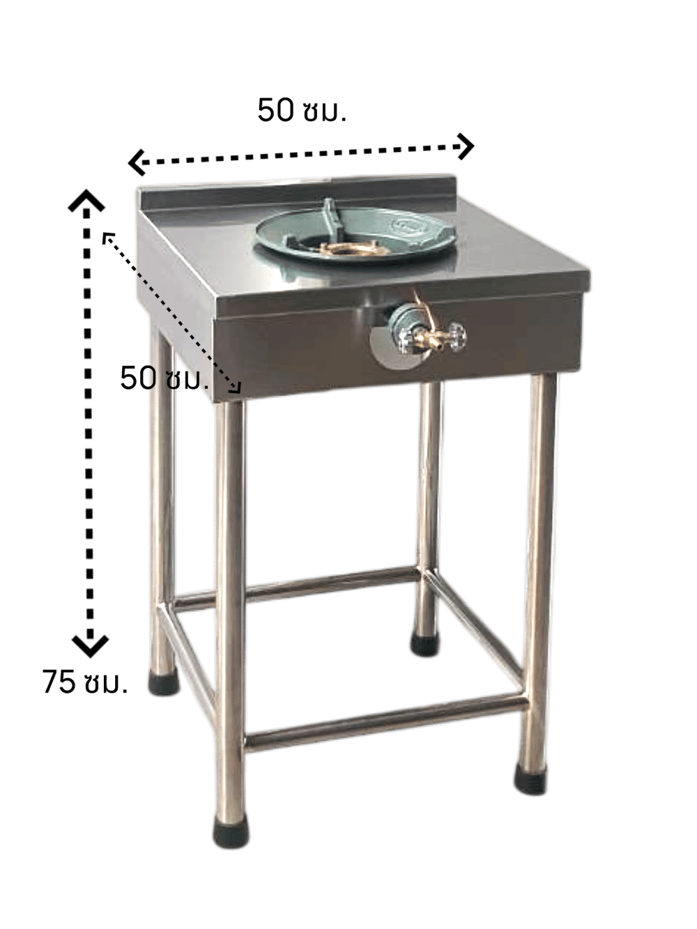 เตาแก๊สตั้งพื้น 1 หัวแก๊ส MEETANG STAINLESS สแตนเลส304 ขนาด 50X50X75ซม._10